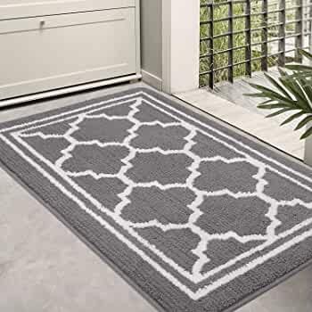 MULTIPLE SIZES/COLOURS AVAILABLE Washable Door Mats Indoor, Dirt Trapper Mat Absorbent Non-Slip Low Profile Doormat for Entrance Inside Kitchen Front Back Door Pets and Dogs 50 x 80 cm