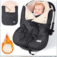 Winter Baby Car Seat Footmuff, Universal Car Seat Blanket for Baby w/Adjustable Collar, Waterproof Baby Car Seat Cover w/Zip, Warm Berber Fleece, Detachable and Machine Washable (Dark Grey)