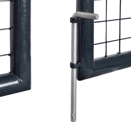 Mesh Garden Gate Galvanised Steel 289x175 cm Grey