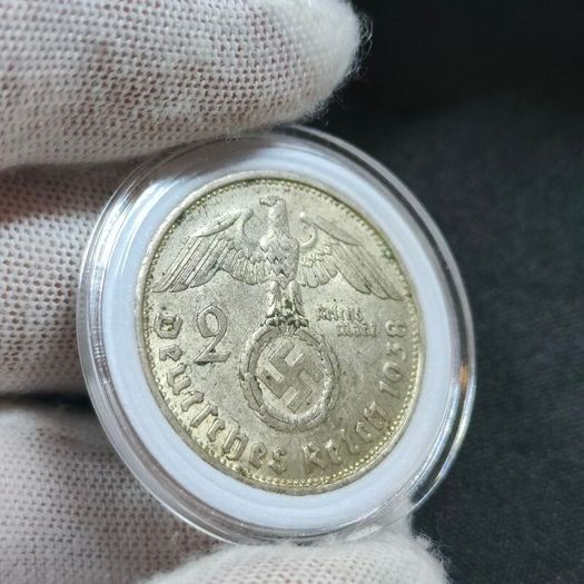 2 Reichsmark 1938 B Vienna WW2 Silver Coin third Reich