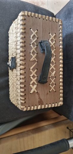 Vintage Woven Palm Leaf Trunk