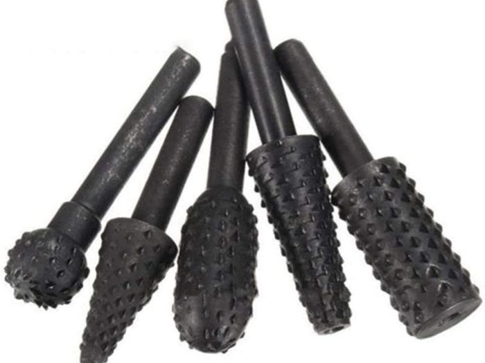 5PCS Woodworking Twist Drill Bits,Rotary Burr Set Carving Tool 6mm(1/4) Shank Electrical Tools Carpentry Cutting Rotating Embossed Grinding Head