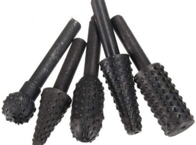 5PCS Woodworking Twist Drill Bits,Rotary Burr Set Carving Tool 6mm(1/4) Shank Electrical Tools Carpentry Cutting Rotating Embossed Grinding Head
