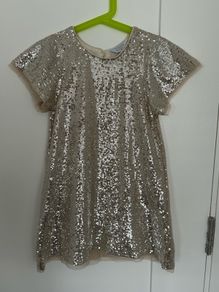 Champagne sequin dress for a girl, 110 cm, 4-5 years