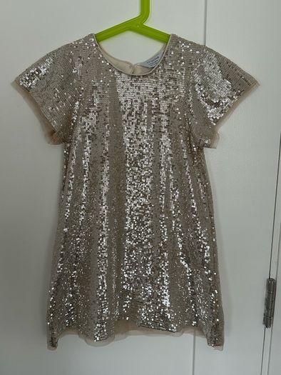 Champagne sequin dress for a girl, 110 cm, 4-5 years