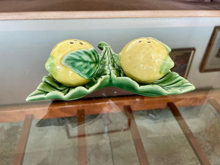 Vintage Collectable Portuguese Lemon Condiment  Shakers Bordallo Pinheiro