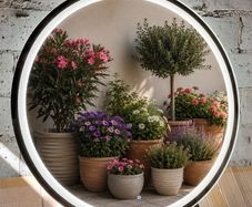 LED Bathroom Mirror Dual LED Bluetooth Speakers Music 110cm Round