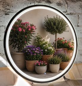 LED Bathroom Mirror Dual LED Bluetooth Speakers Music 110cm Round