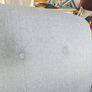 DFS grey fabric sofa - button back detail Image 3