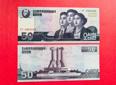 North Korea  50 Won. 2002  Pick  60a. ( Uncirculated )