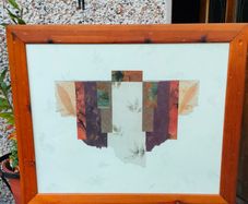 Large pine framed picture with glass.