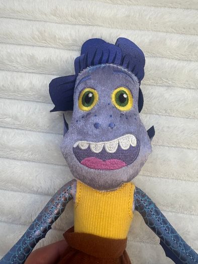 Disney Store Pixar Luca approx. 16 Alberto Sea Monster Purple Plush his head is too loose Please see photos