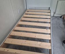 single bed,solid wood,oak top,grey.
