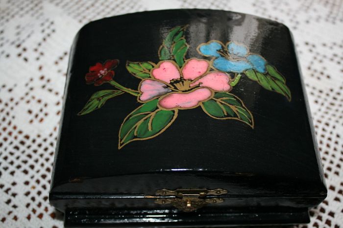 Wooden box hand painted