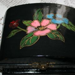 Wooden box hand painted