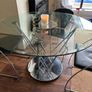 Chrome steel & tempered glass dining tsble & chairs Image 2