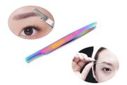 Professional Eyebrow Tweezers with Comb ingrown Hair Plucking Eyelashes Extension Tweezers Personal Grooming Instruments Stainless Steel from Real Edge (Multi)