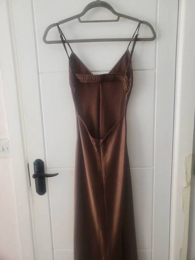 Chocolate Brown Satin Slip Dress