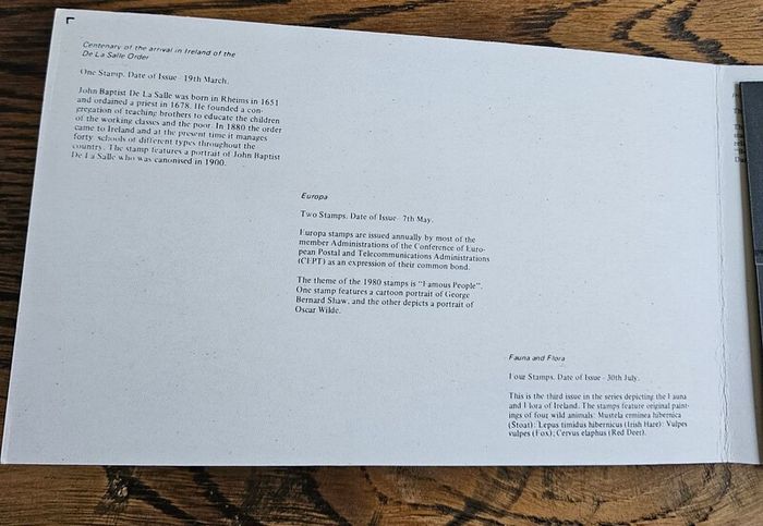 Ireland 1980 Stamp Booklet