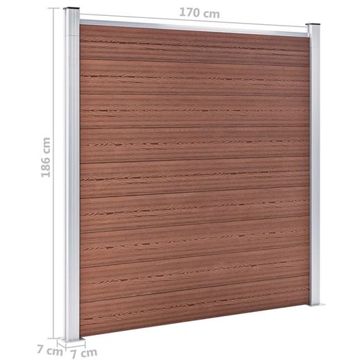 Garden Fence WPC 1218x186 cm BrownGarden Fence WPC 1218x186 cm Brown