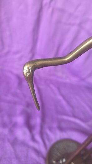 Vintage brass crane ornament