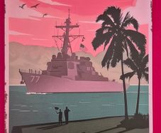 Pearl harbour naval base, vintage style metal sign .