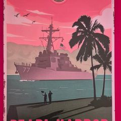 Pearl harbour naval base, vintage style metal sign .