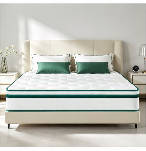 King Mattress 5FT | 12" King-Size Hybrid Mattresses | 7 Zone Pocket Sprung Memory Foam Mattresses Soft/Plush - 150x200x30cm