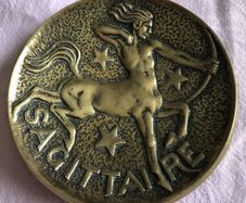 Max Le Verrier (1891-1973) Art-Deco Sagittarius/Sagittaire Zodiac Tray - Patinated Bronze, Signed