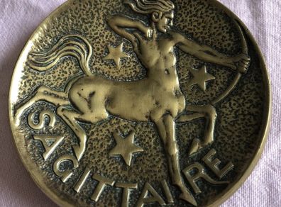 Max Le Verrier (1891-1973) Art-Deco Sagittarius/Sagittaire Zodiac Tray - Patinated Bronze, Signed