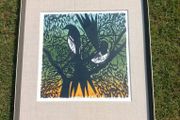 Chris Reid, 'Two for Joy' Linocut