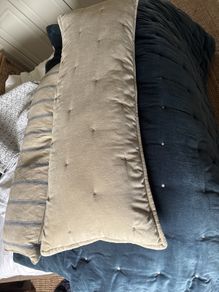 Large white company bolster velvet