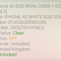 IPhone 4s 8GB White sim free