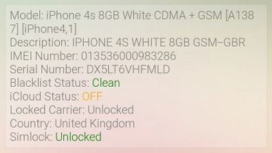 IPhone 4s 8GB White sim free