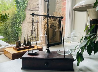 Antique Victorian Apothecary Scale with accessories