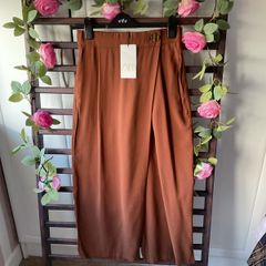 trousers Bnwt Zara wrap over front trousers size small rust brown shade