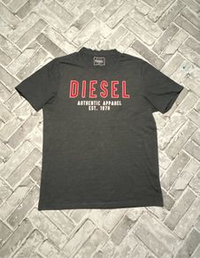 Diesel Mens Grey T-shirt Size Large