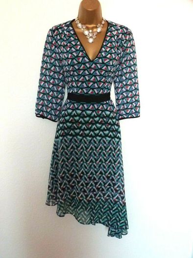 Karen Millen Geometric Asymmetric Dress - Multicolour