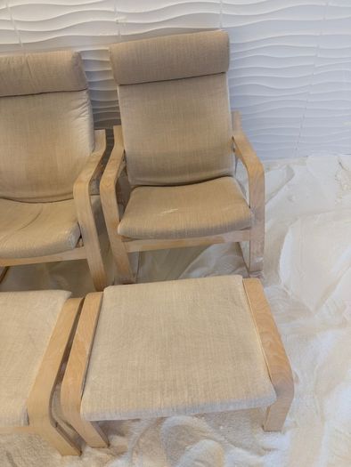 IKEA poang rocking chair with footstool
