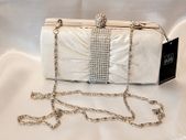 Sparkling White Party Debs Prom Wedding Evening Clutch Purse Bag Handbag