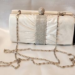 Sparkling White Party Debs Prom Wedding Evening Clutch Purse Bag Handbag