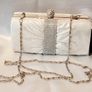 Sparkling White Party Debs Prom Wedding Evening Clutch Purse Bag Handbag Image 3