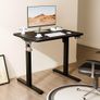 Electric Height Adjustable Standing Desk 80x60cm (31.5"x23.6"), Sit Stand Desk with Splicing Top for Home Office (Black Frame + Black Desktop) Image 8