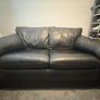2 Seater Black Leather Couch Image 2
