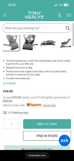 Babylo Gravity Bouncer Grey Melange