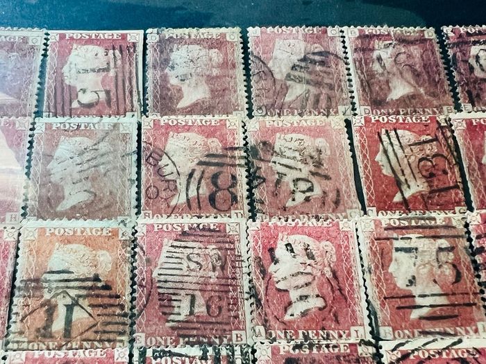 Great Britain 1841-1879 Queen Victoria 1d Penny red 50 stamps lot