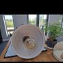 5 large industrial look metal/silver lightshades including bulbs Image 2