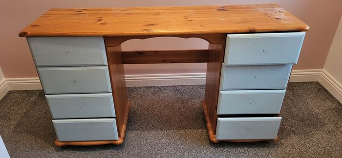 Solid Pine Double Pedestal Desk Upcycling Project