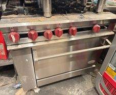Industrial gas 6 ring hob and oven