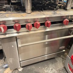 Industrial gas 6 ring hob and oven